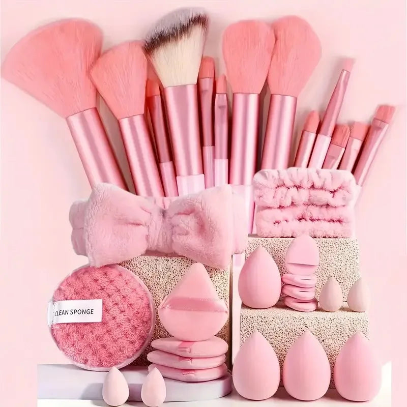 10PCS Makeup Brushes Set Eyeshadow Brush Angled Eyeliner Brush Fan Lash Brush Loose Powder Brush Makeup Tools
