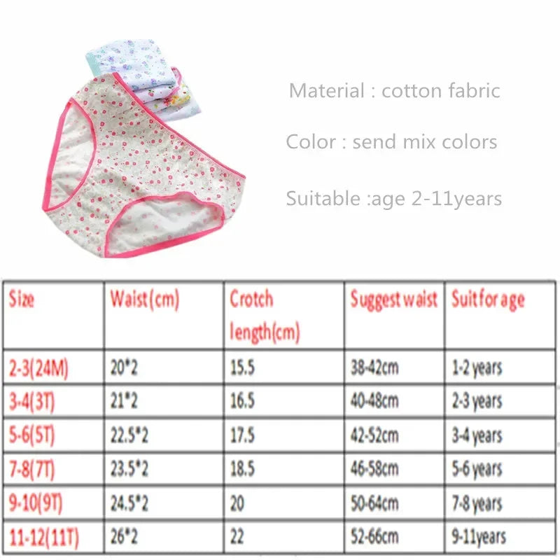 24 unids/lote de calzoncillos de algodón para niñas, ropa interior para niños, bragas triangulares, calzoncillos para niños de 2 a 12 años