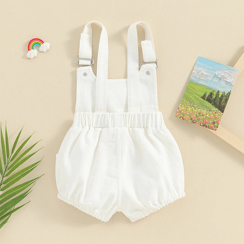 Newborn Baby Girl Boy Clothes Suspender Overalls Bib Shorts Pants Solid Romper Jumpsuit Outfit