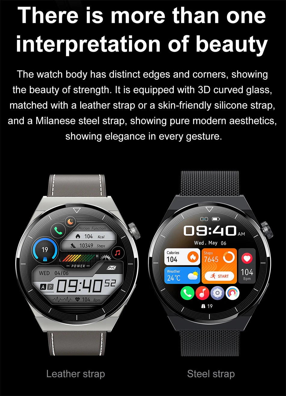 New NFC Smart Watch Men GT3 Pro AMOLED 390*390 HD Screen Heart Rate Bluetooth Call IP68 Waterproof SmartWatch For Huawei Xiaomi