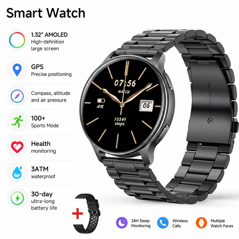 Smart Watch 100+ Sports Modes Health Monitoring Heart Rate Monitoring GPS Outdoor Compass Women’s Health Bluetooth Smart Watch
