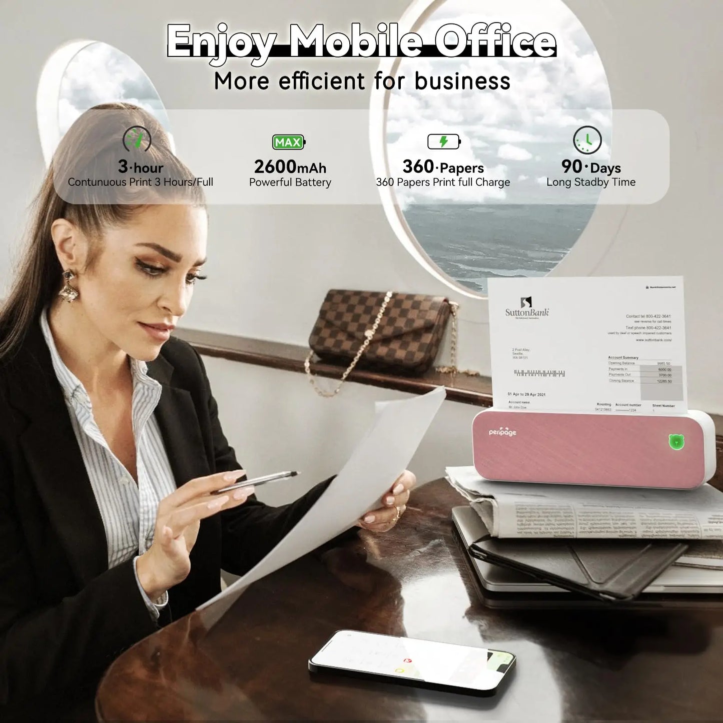 A40 203dpi 304dpi Bluetooth Thermal Printer Machine Maker A4 PDF World Offical Printing