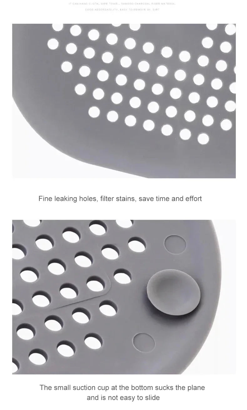 Sink Strainer Shower Drain Plug Hair Catcher Bathtub Shower Kitchen Sink Sewer Hair Filter Screen Silicone Bathroom Accessories
