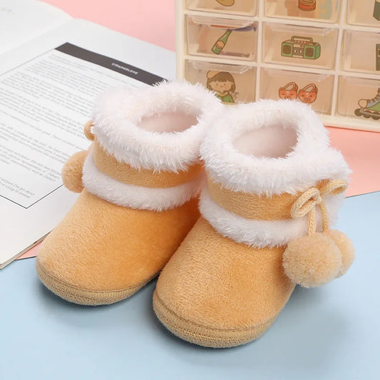 Newborn Winter Warm Toddler Boots Baby Shoes Boys Girls Toddler Sneakers Soft Bottom Infant Flats Warm Snow Boots  0-18M