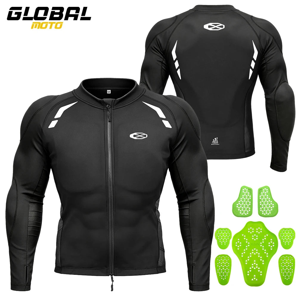 Men's Motorcycle Jacket Breathable Motorbike Riding Jackets Built-in Protective Gear Four Seasons Motocross Clothing Anti-fall