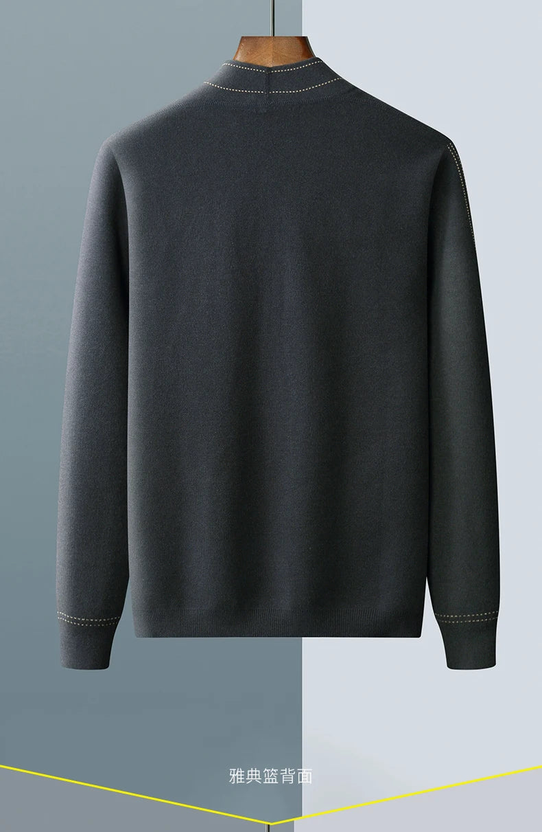 Fall/Winter New Men's Wool Cardigan Jacket Knitted Outer Cashmere Sweater Men's Wear