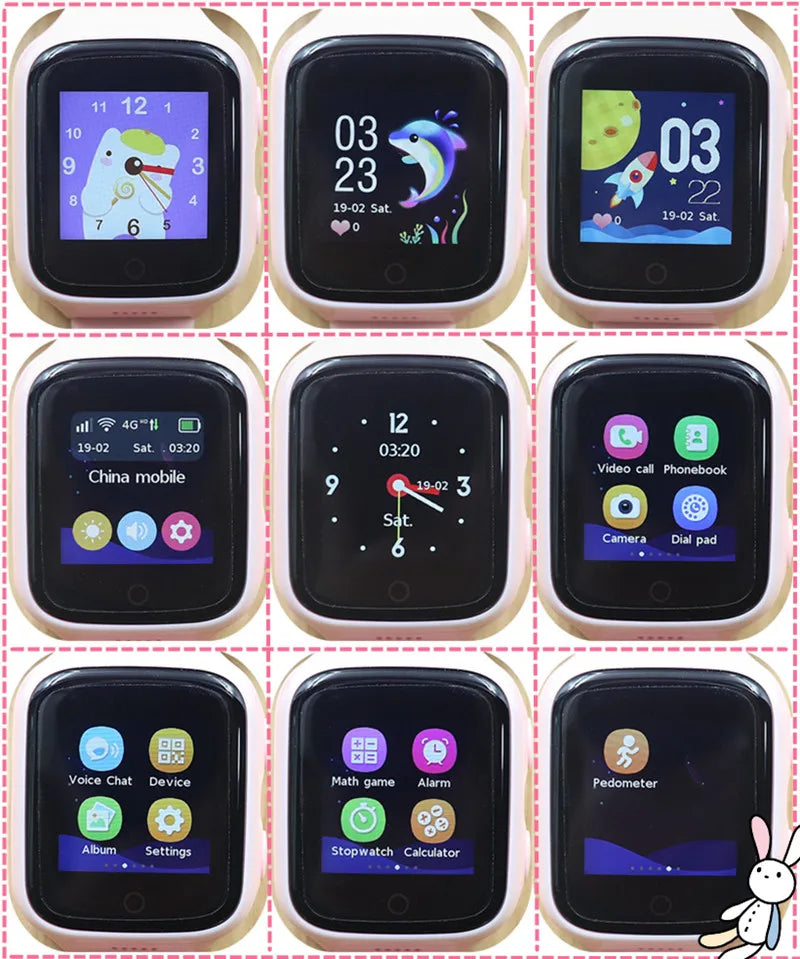 4G Kids Smart Watch Phone 1000mAh Waterproof IP67 Video Call SOS GPS LBS WIFI Location Tracker Remote Monitor Children Watch K9