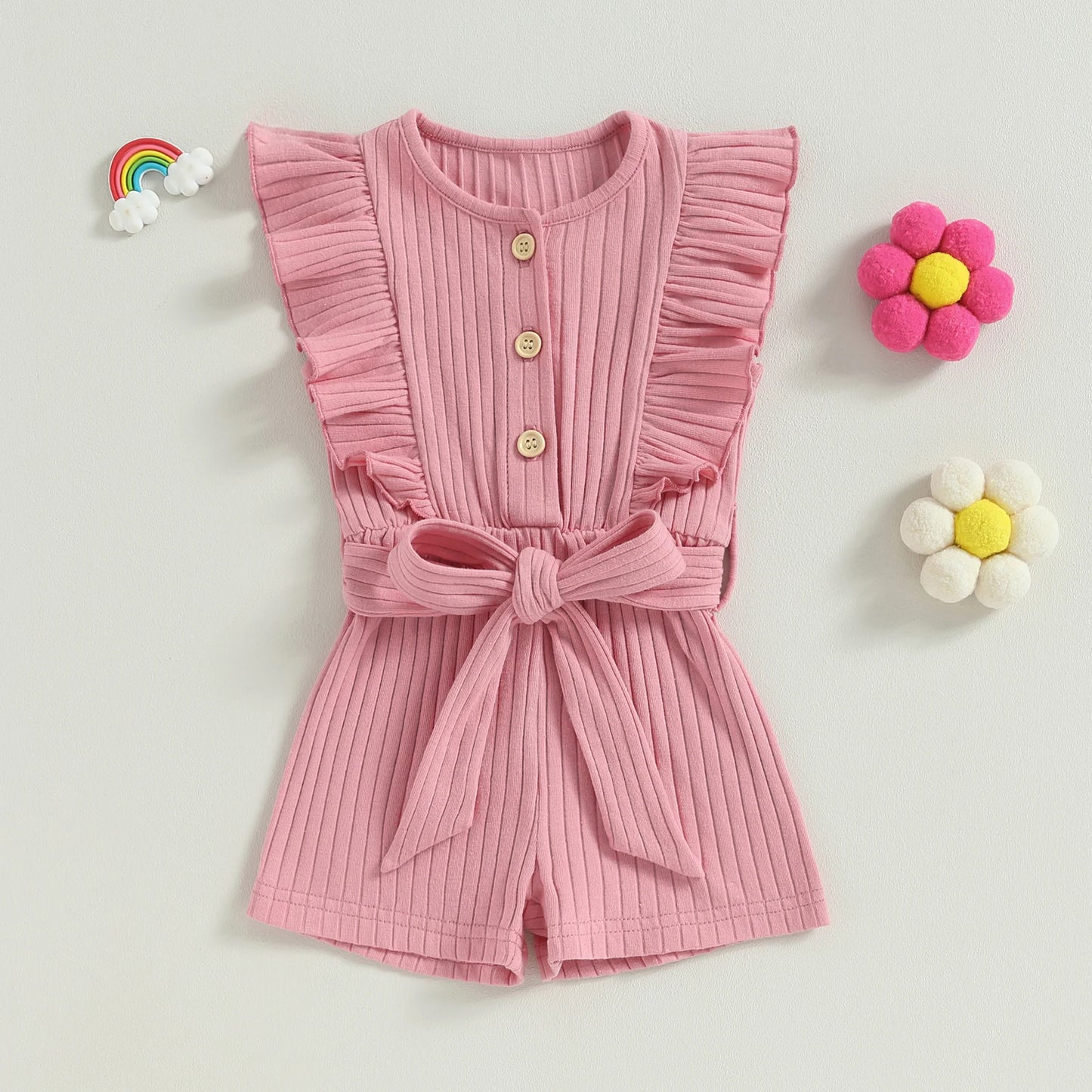 New Summer Toddler Kids Baby Girls Dress Princess Ruffle Sleeve Romper Cotton Outfits Jumpsuit Playsuit Kids Clothes