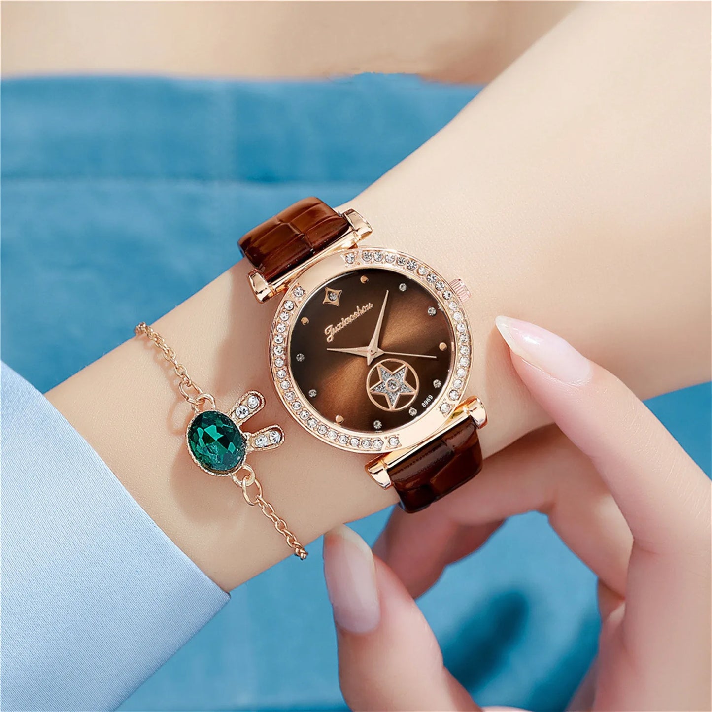 Watch For Women Watch Set With Bracelet Women'S Smooth Belt Quartz Watches, Luxurious And Fashionable Women'S Quartz Watches