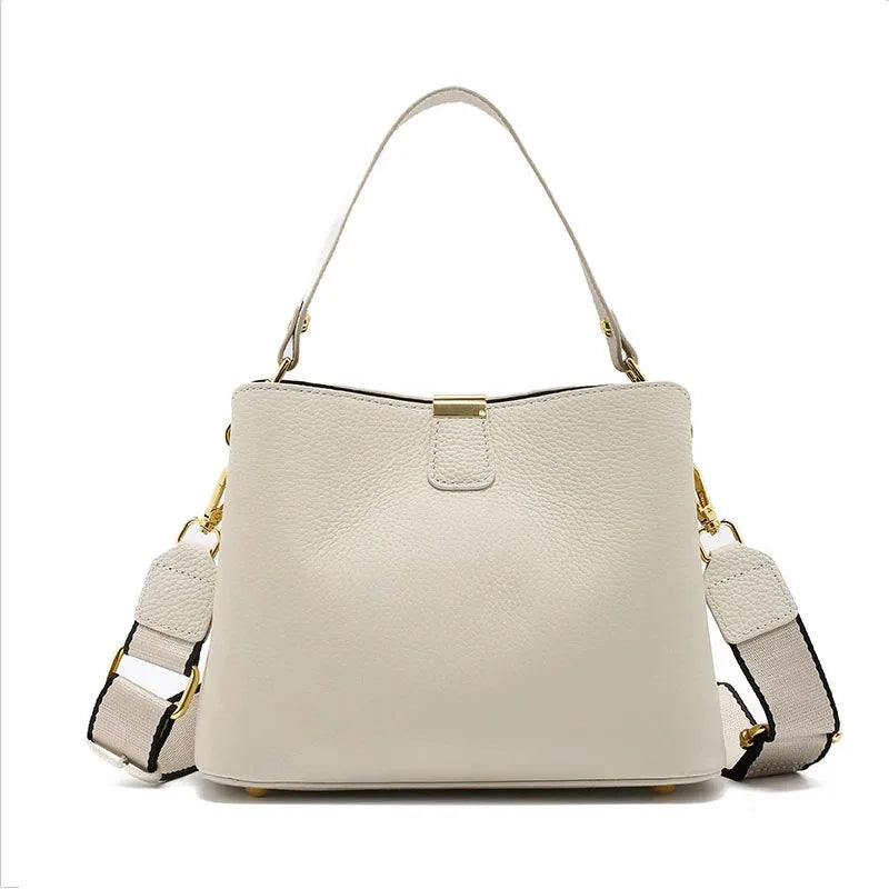 Retro bucket bag women's fashionable handbag large capacity new single shoulder crossbody bag Soft Leather multi-color wallet
