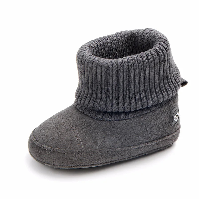 2024 Winter Baby Boots, Infant Girls Boys Warm Fashion Solid Shoes with Fuzzy Balls First Walkers Kid Shoes 0-18M High Quality