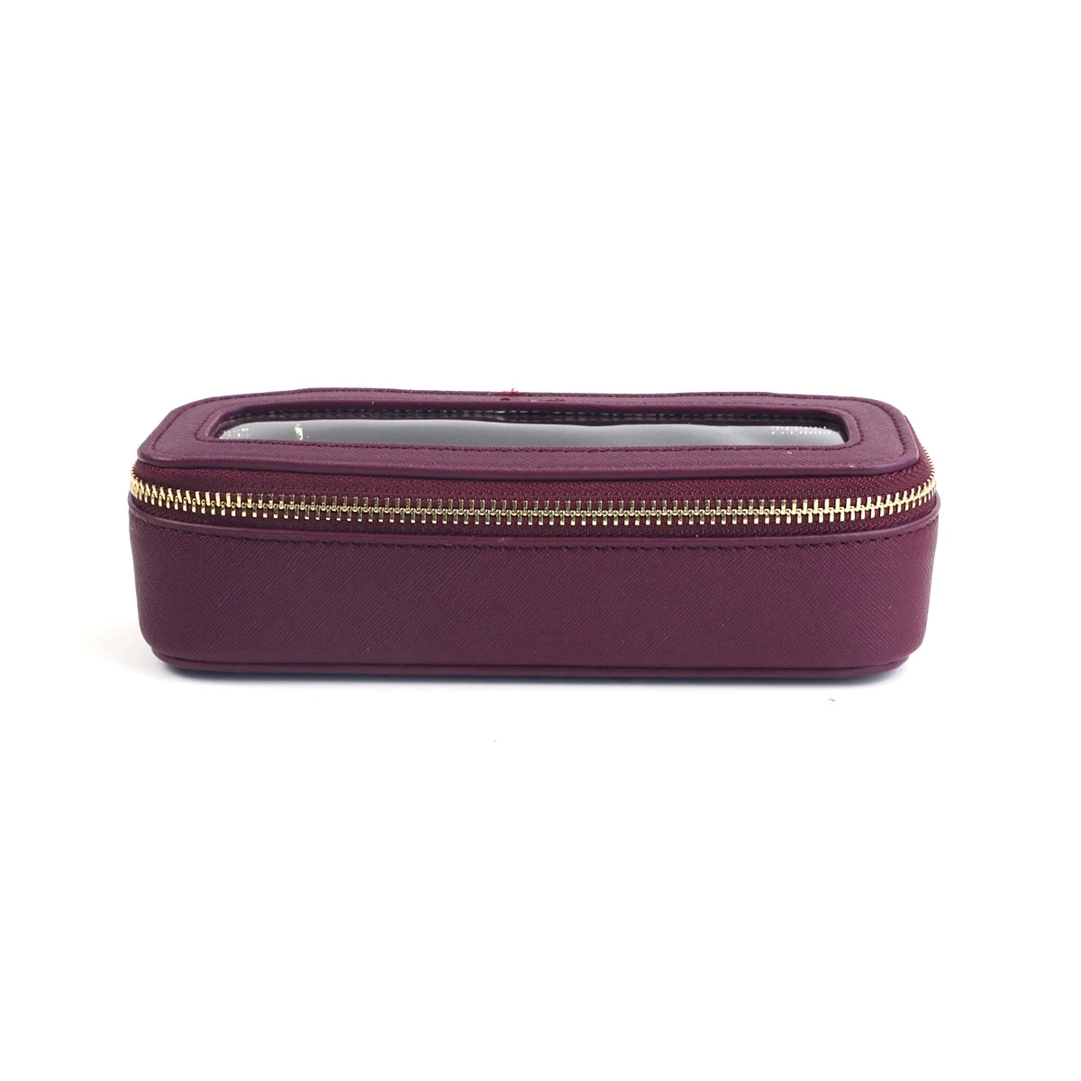 Customized Name PU Leather Women's Transparent Makeup Brush Box, PVC Makeup Bag Women's Toiletries Accessories