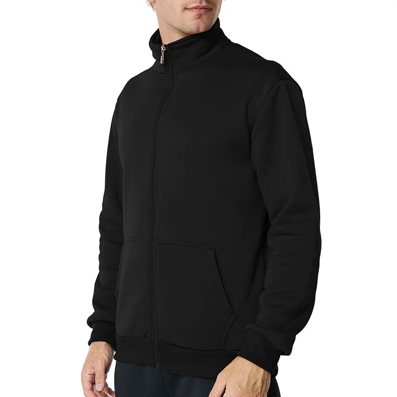 Men's Thermal Fleece Jacket Cozy Wind Resistant Full Zip Coat with Pockets Ideal for Outdoor Workouts and Hiking