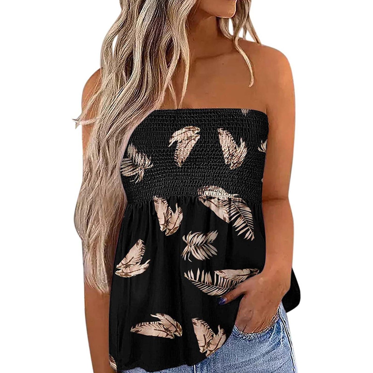 2022 Women Sexy Tube Top Summer Women Casual Tank Crop Tops Solid Color Elastic Design Backless Breathable Strapless Tops