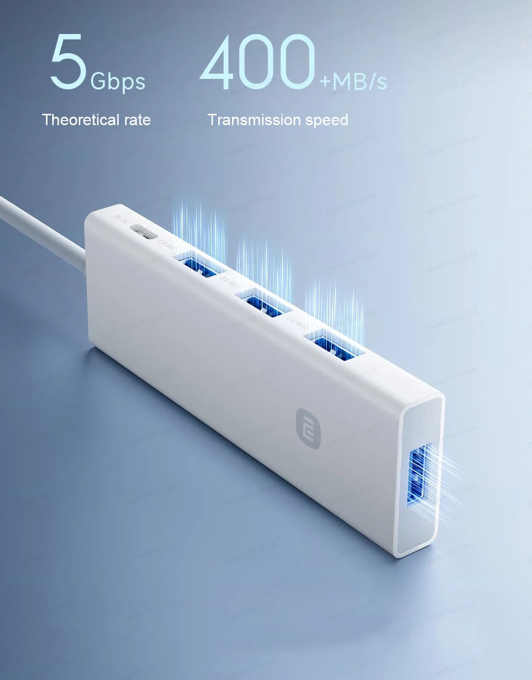 XIAOMI Four-in-one Dual-head Wire Splitter，USB Hub，4 High - Speed USB 3.0 Interface，USB Type - C And USB - A Two-in-one