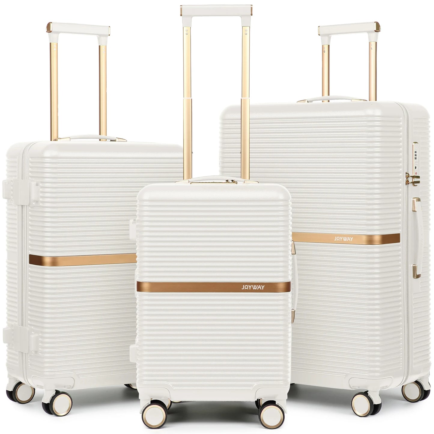 Joyway 3-Piece Luggage Set, Lightweight Suitcase with Cup Holder, TSA Lock and Spinner Wheels