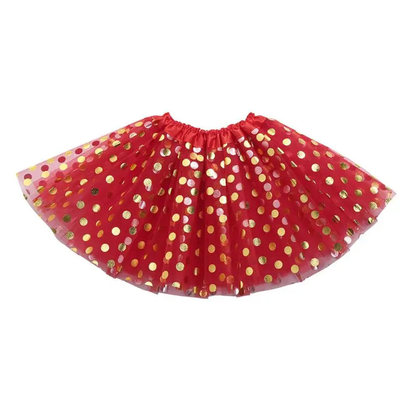 Children Toddler Girl Multi Layers Pleated Tutu Skirt Solid Color Glitter Gold P