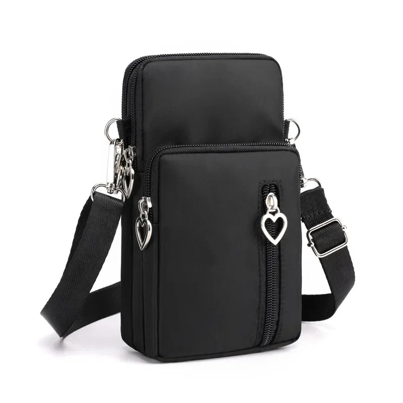 Waterproof Nylon Mobile Phone Versatile Mini Bag Purses Women's Shoulder Cross Body Messenger Bag