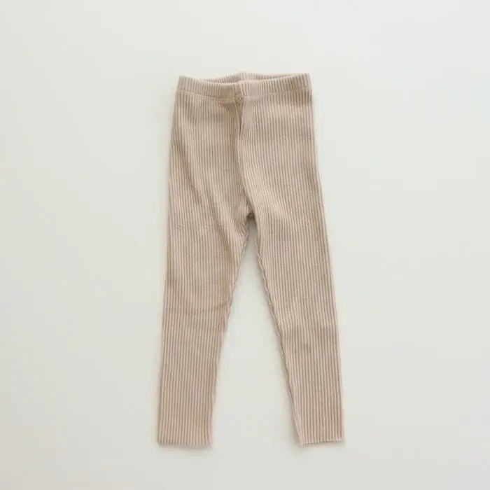 Leggings acanalados para bebé y niña, pantalones informales ajustados sólidos para niño, pantalones de algodón a la moda, ropa para niño pequeño