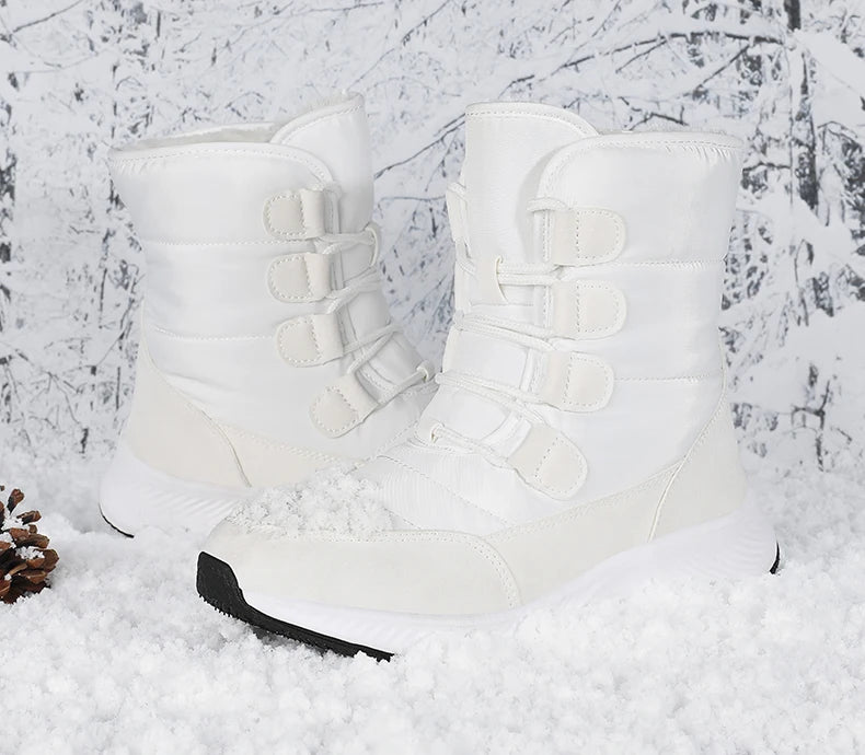 2023 Winter White Snow Boots Waterproof Non-slip Thicken Plush Warm Ankle Boots Women Shoes Botas Mujer Platform Shoes
