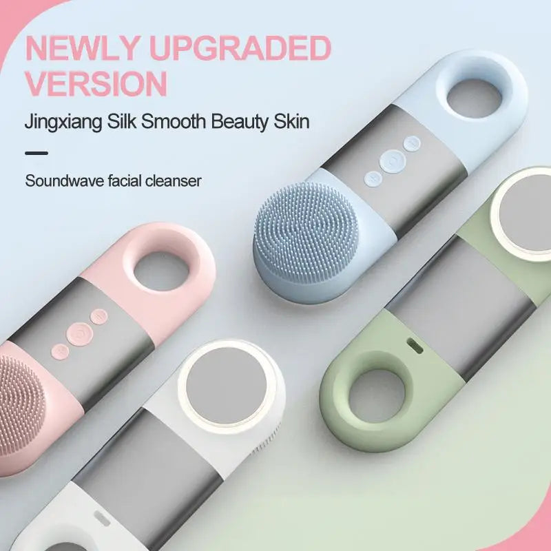 New Silicone Electric Massage Cleanser Face Washer Skin Face Makeup Remover Rechargeable Face Brush Face Exfoliating Tool
