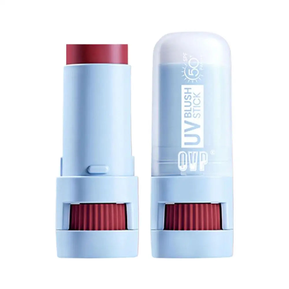 Matte Blush Stick with Natural Satin Finish Offers 5 Color Shades Moderate Coverage Long-lasting Nourishing Skin Care Makeup