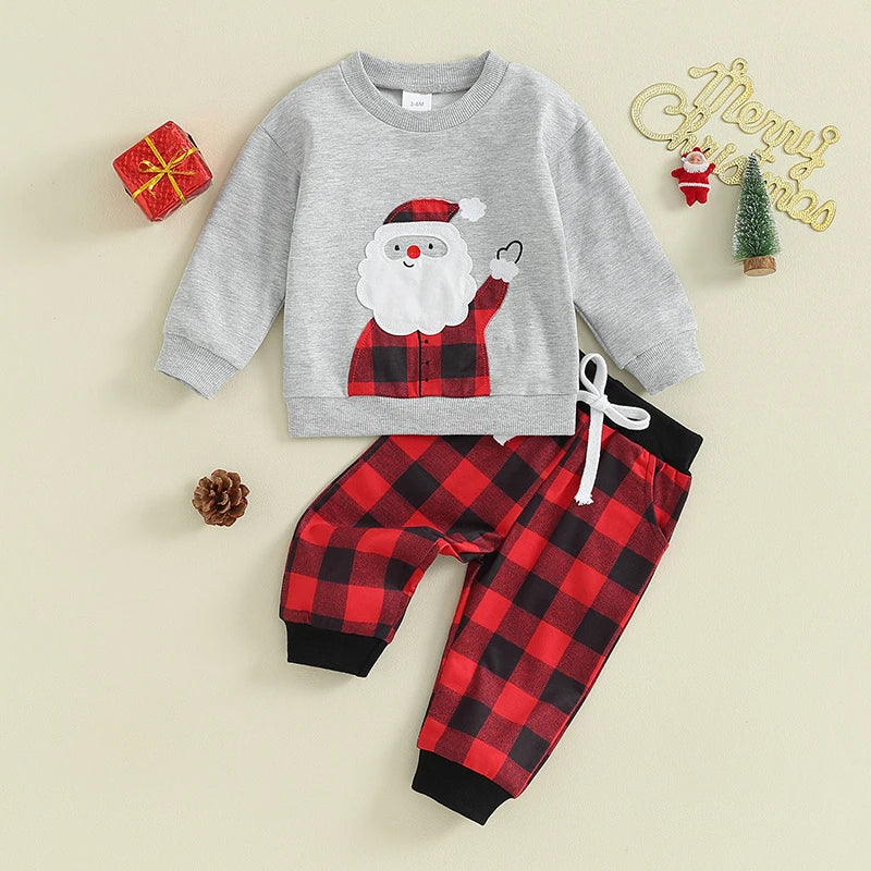 Conjunto de ropa de Navidad para niño pequeño, trajes de invierno para bebé 2T 3T