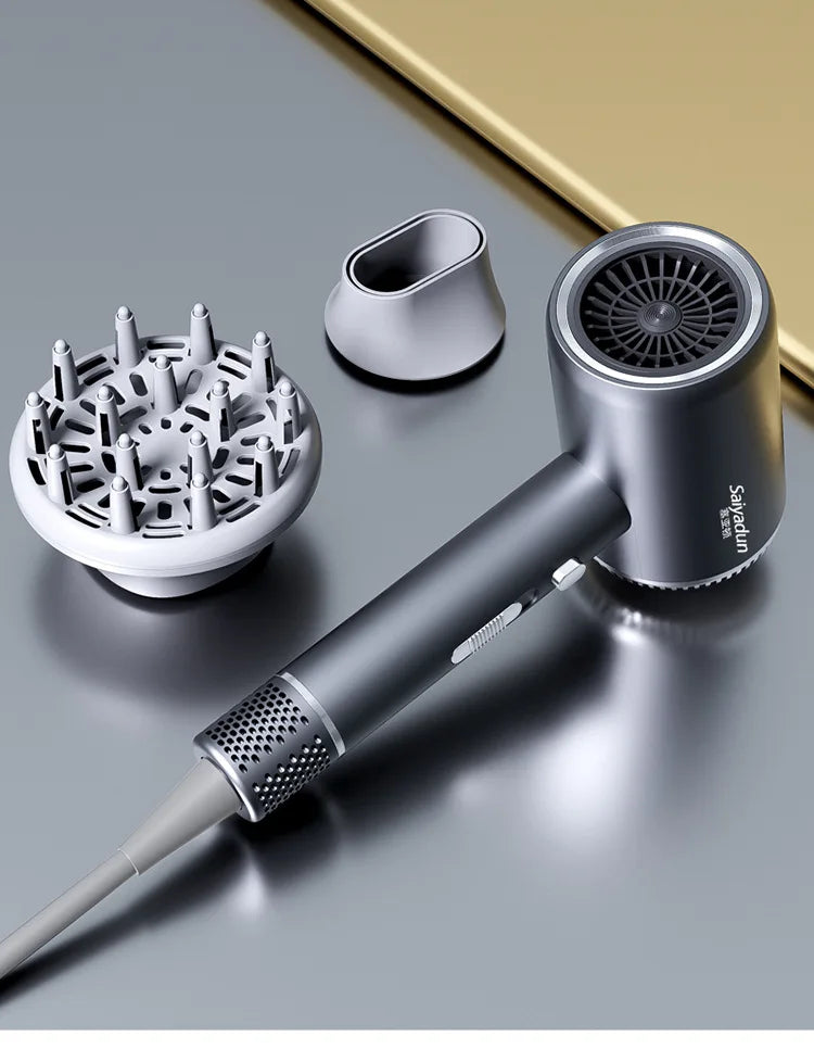 New Hair Salon Hair Dryer EU/UK Plug High-Power Quick Drying Net Red Blue Light Hair Salon Home Silent Hammer Hair Dryer