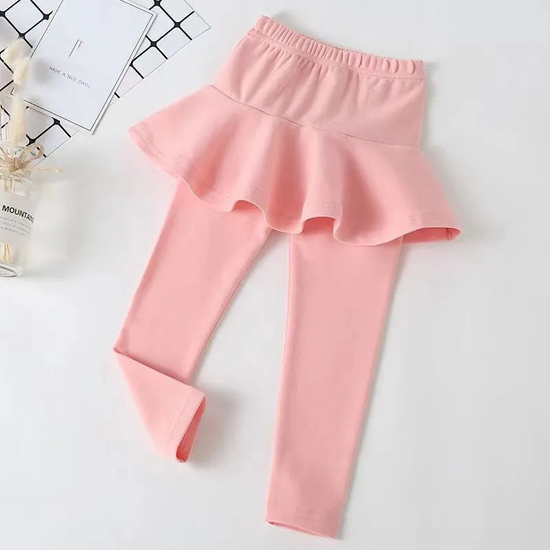 Children's Skirt Leggings Spring Autumn Leggings For Girls Cotton Baby Pants Kids Trousers Teenager Clothing 2 to 9 Years