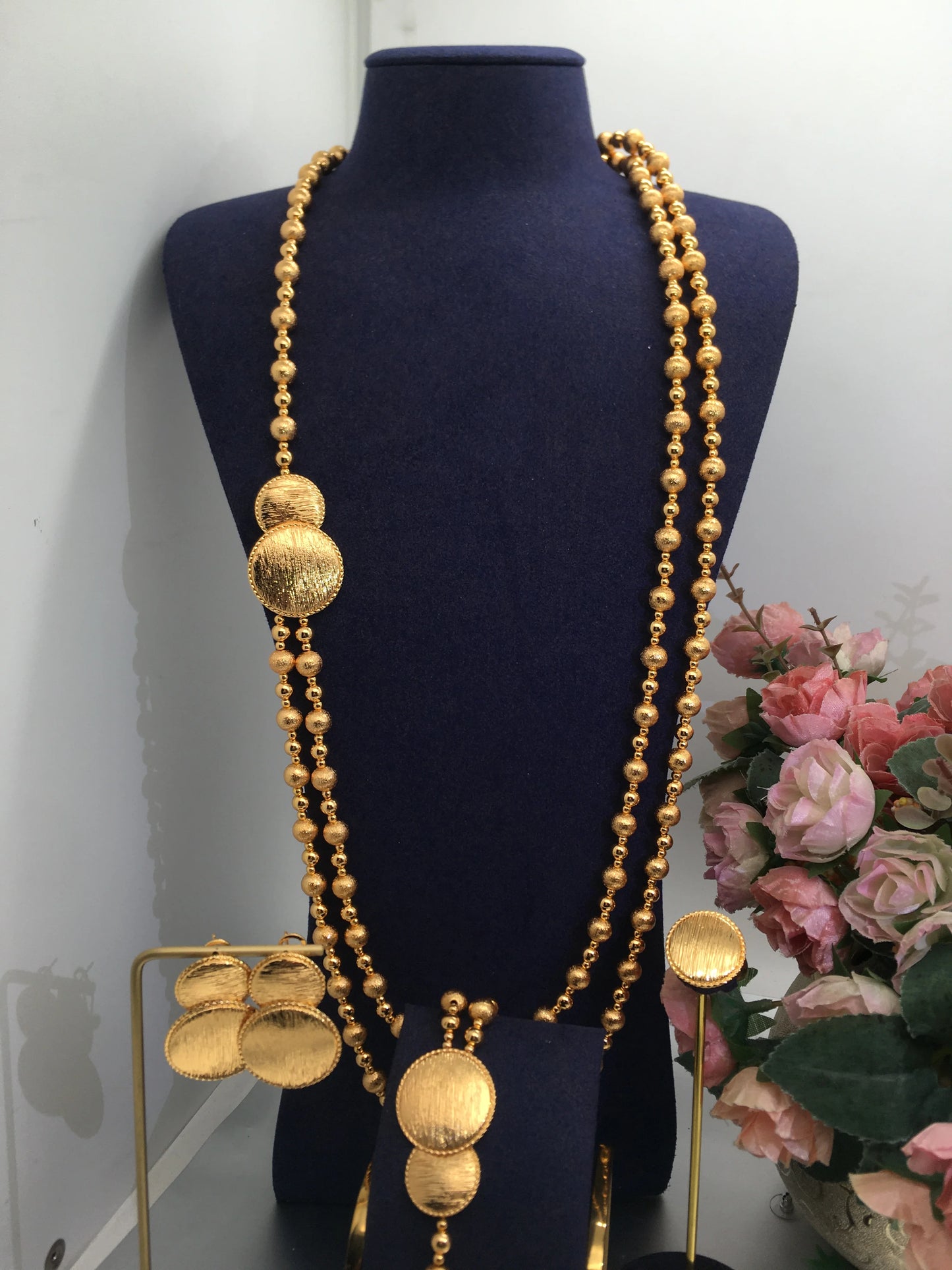 ACCKINGTrendy Fashion2PCS Luxury Waterdrop Indian Jewelry Sets For Women Wedding Party Indian Dubai Bridal jewelry Set