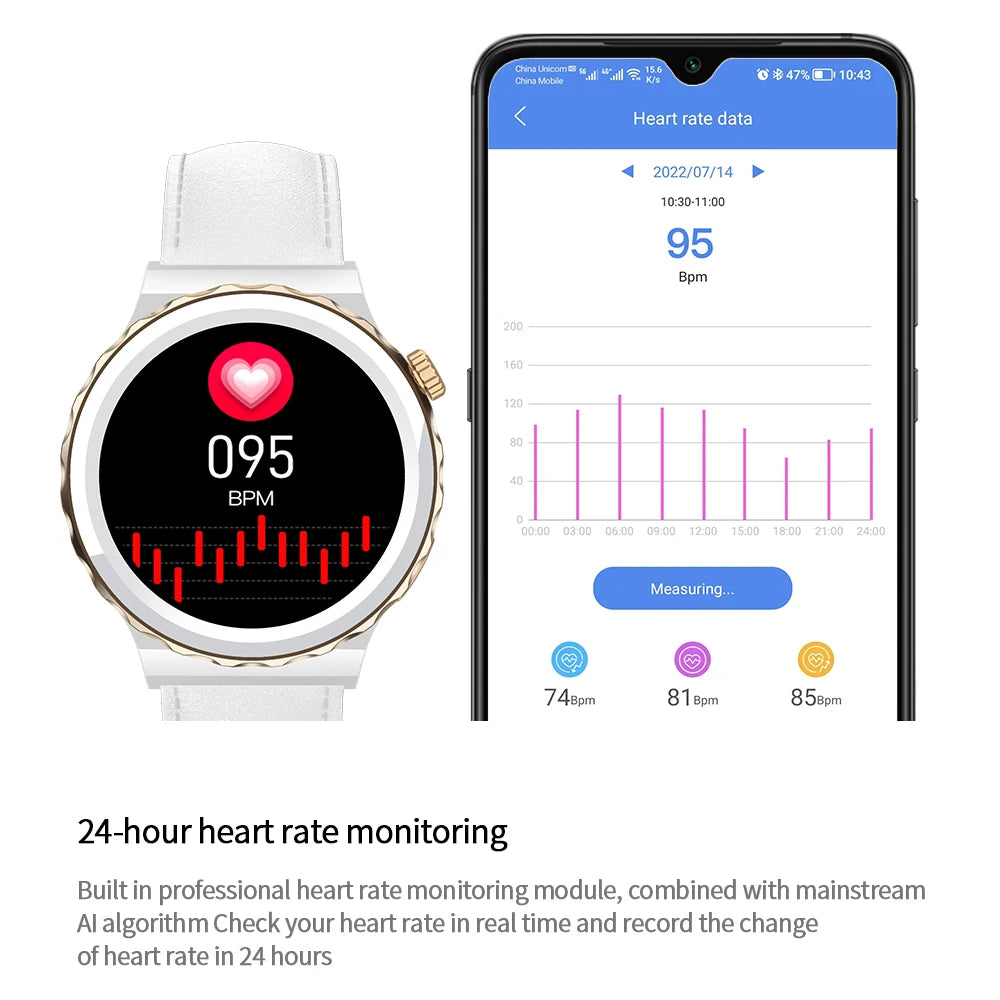 Smart Watch Unisex Smart Watches Bluetooth Call GPS Activity Tracker 24-hour Health Test Wrist Watches Women's Health Monitoring