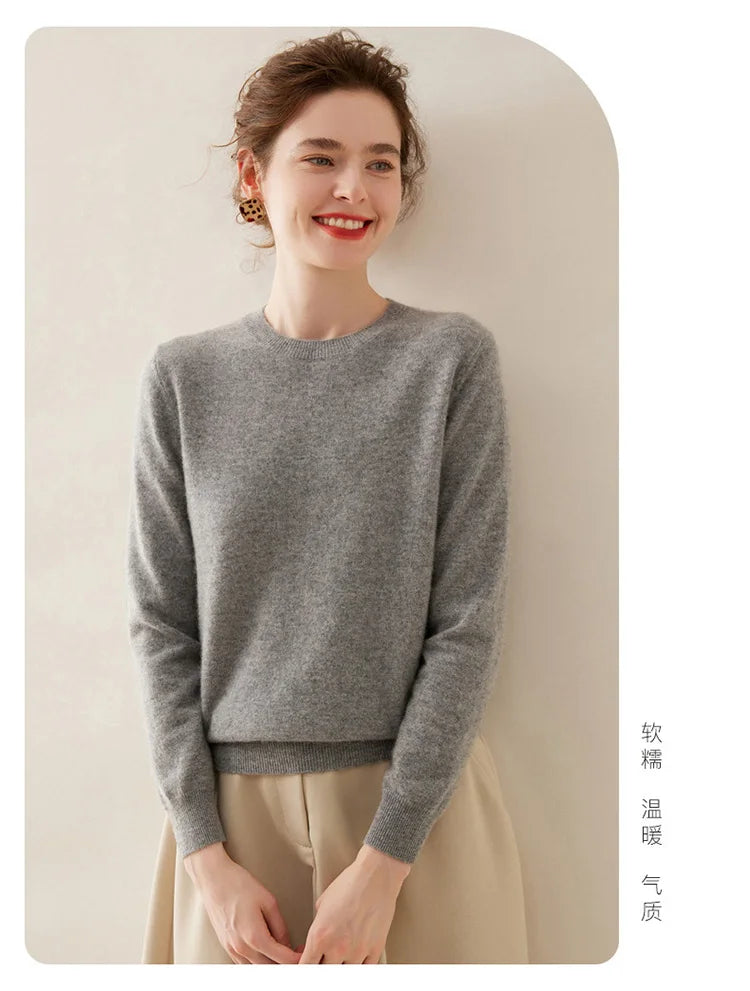 WinvyNee Cashmere Women Sweater Long Sleeve O neck Merino Wool Jumper Solid Knitwear Casual Pullover Tops Jumper Autumn A1054001