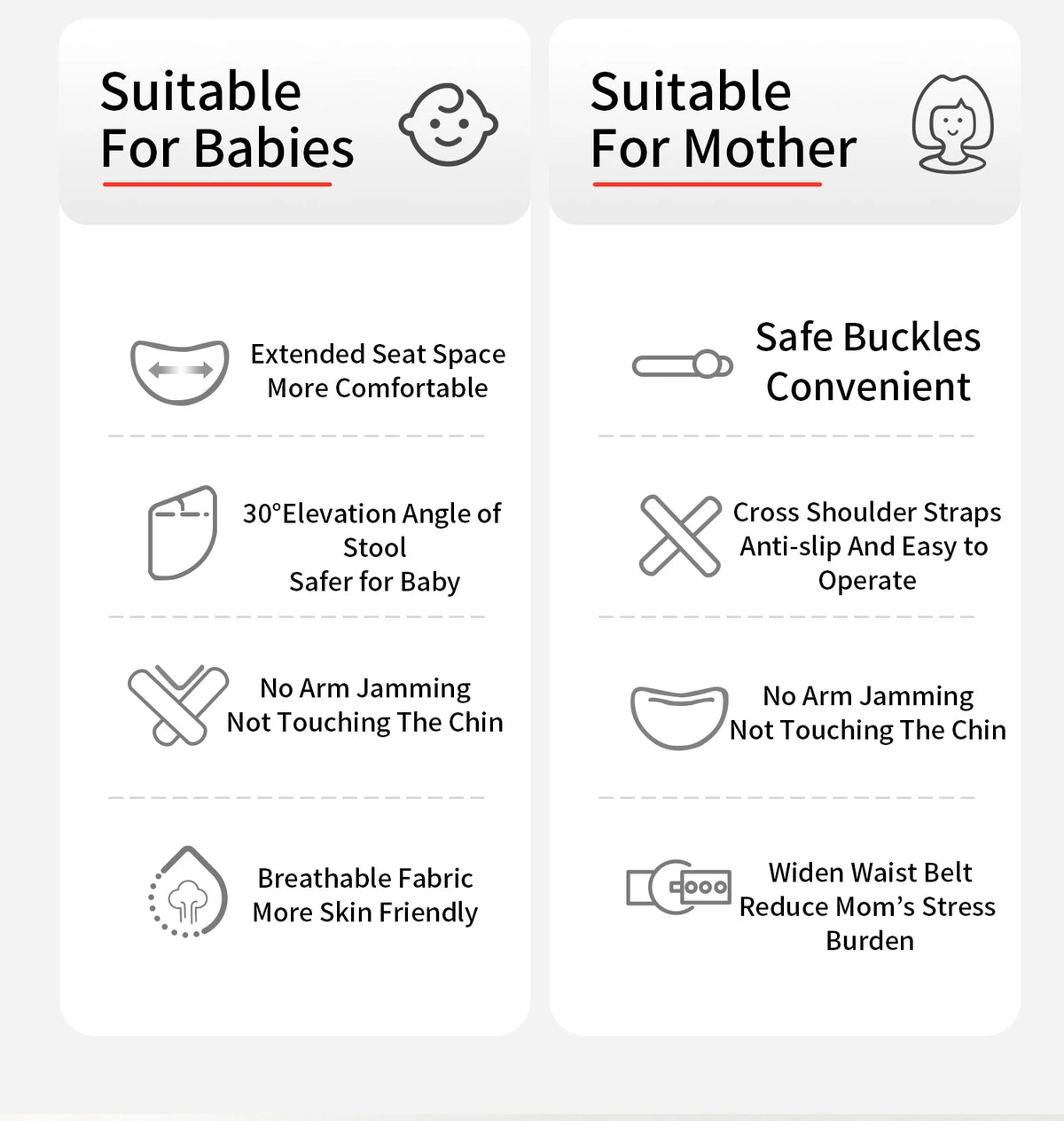 INSULAR Baby Carrier Breathable Child Waist Stool With Hip Seat Waist Stool Front Hold Portable Multi-functional 0-2Y