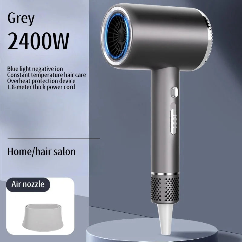 New Hair Salon Hair Dryer EU/UK Plug High-Power Quick Drying Net Red Blue Light Hair Salon Home Silent Hammer Hair Dryer