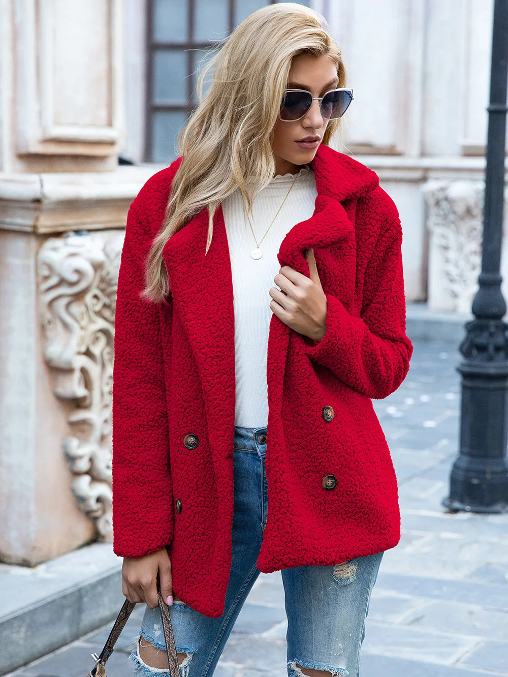 Elegant Faux Fur Cardigan Cashmere Women Coat Autumn Winter Warm Solid Women Jackets Plush Overcoat Casual Teddy Outerwear 22942