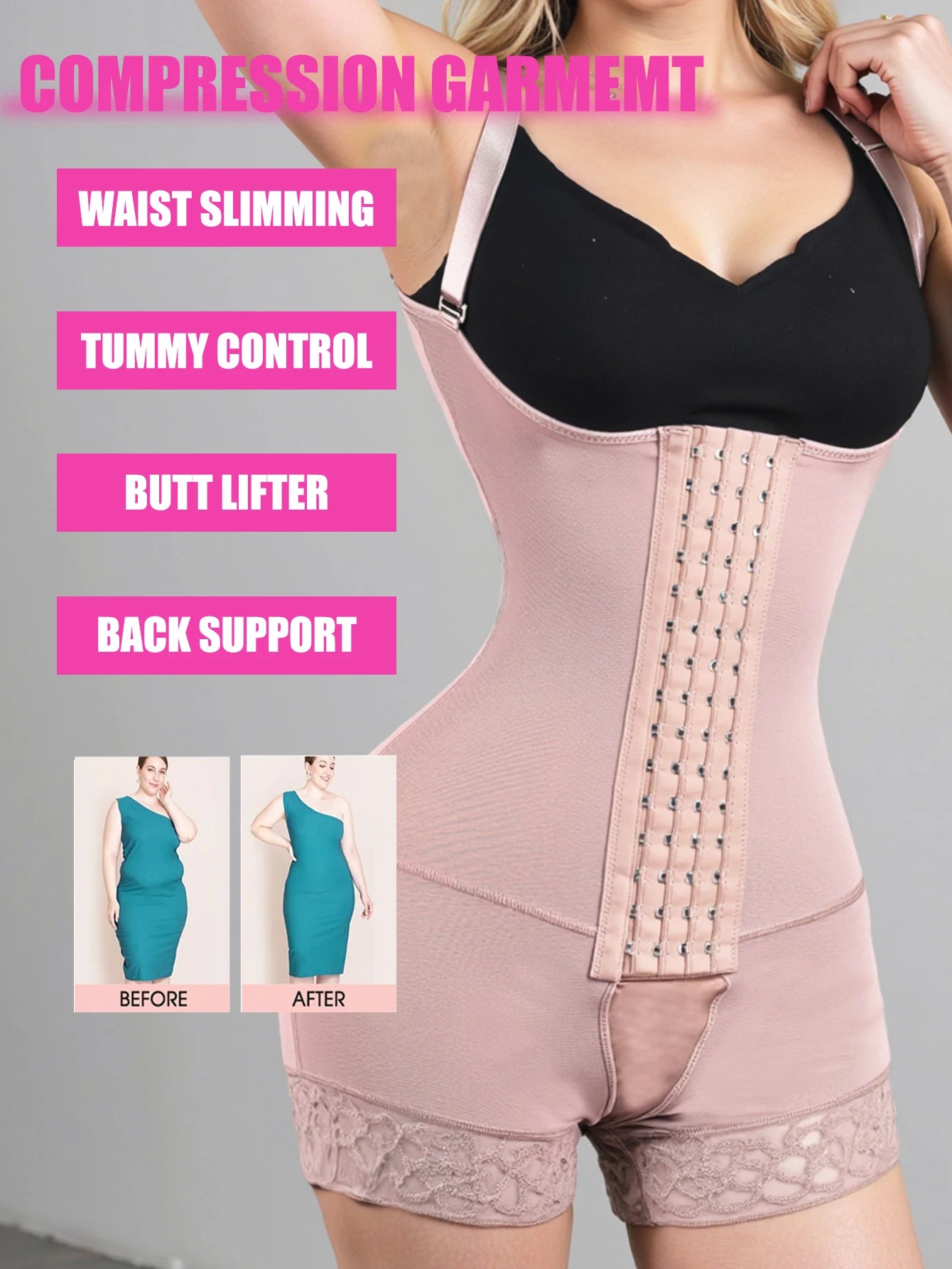 Women Compression Body Shaper Butt Lifter Fajas Colombianas Slimming Corset For  Post Surgery Slimming