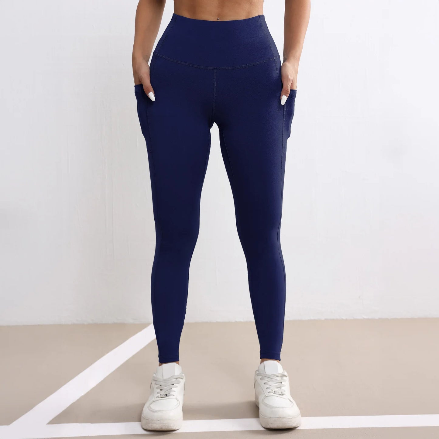 Women Fitness Lenggings With Side pockets Female Full Length Leggings Running Pants Comfortable High Waist Yoga Pants