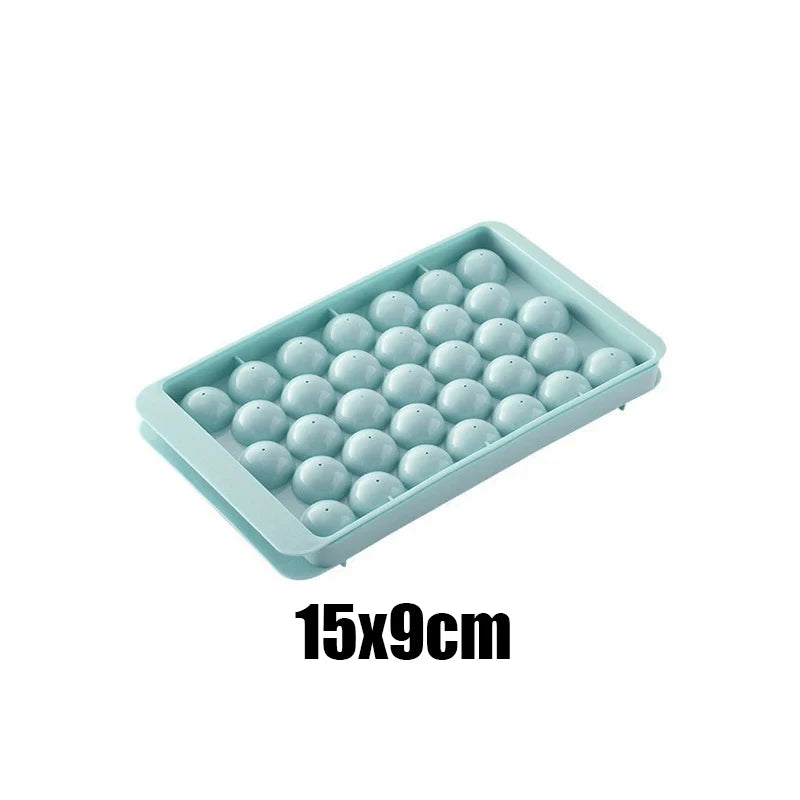 33 Ice Ball Mold - Whiskey Cocktail Round Ice Cube Maker with Lid, Perfect Hockey Ball Shape, BPA Free Mini Tray Kitchen Tools