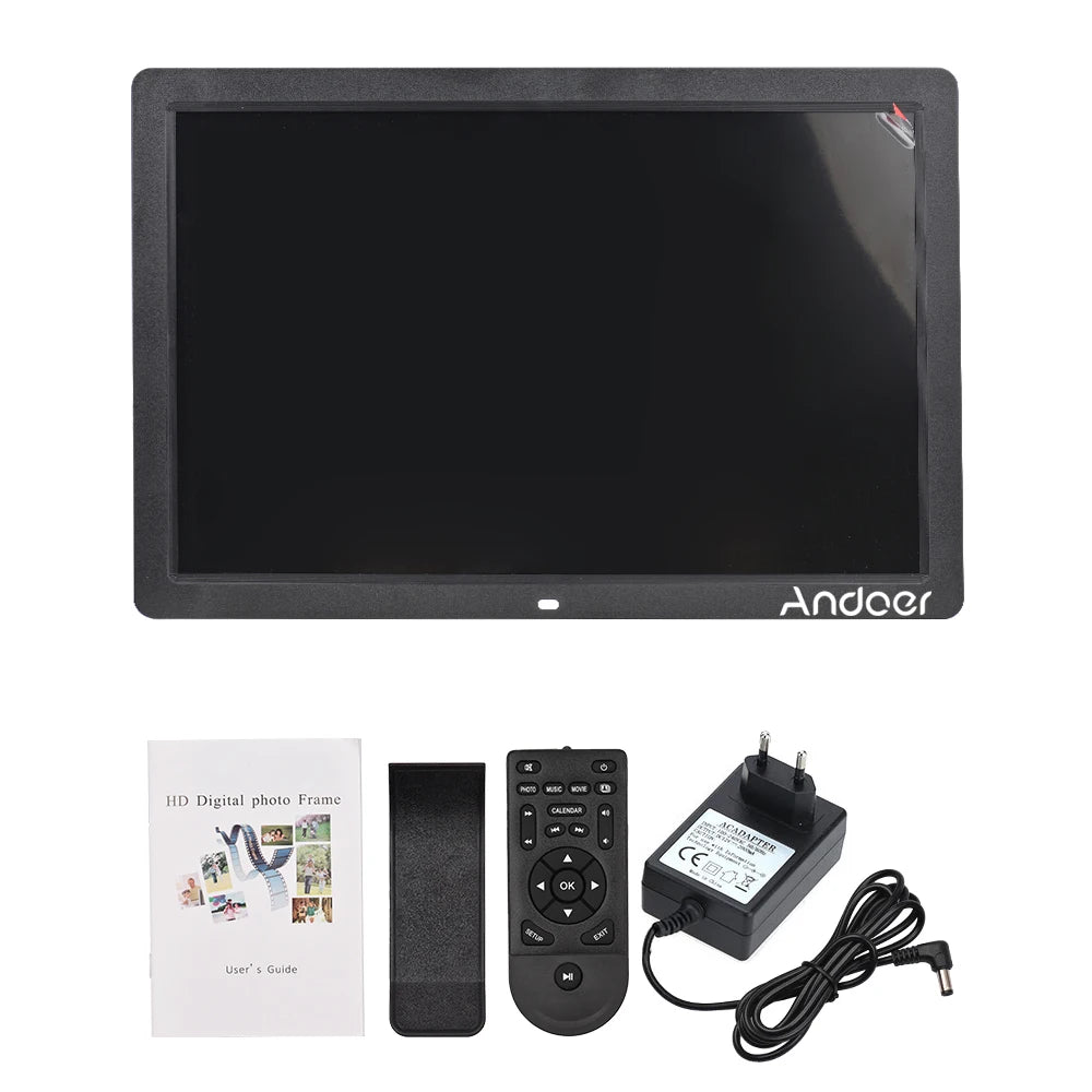 Andoer 17inch LED Digital Photo Frame 1080P Electronic Picture Frame MP3 MP4 Video Player Clock Calendar with Remote Control