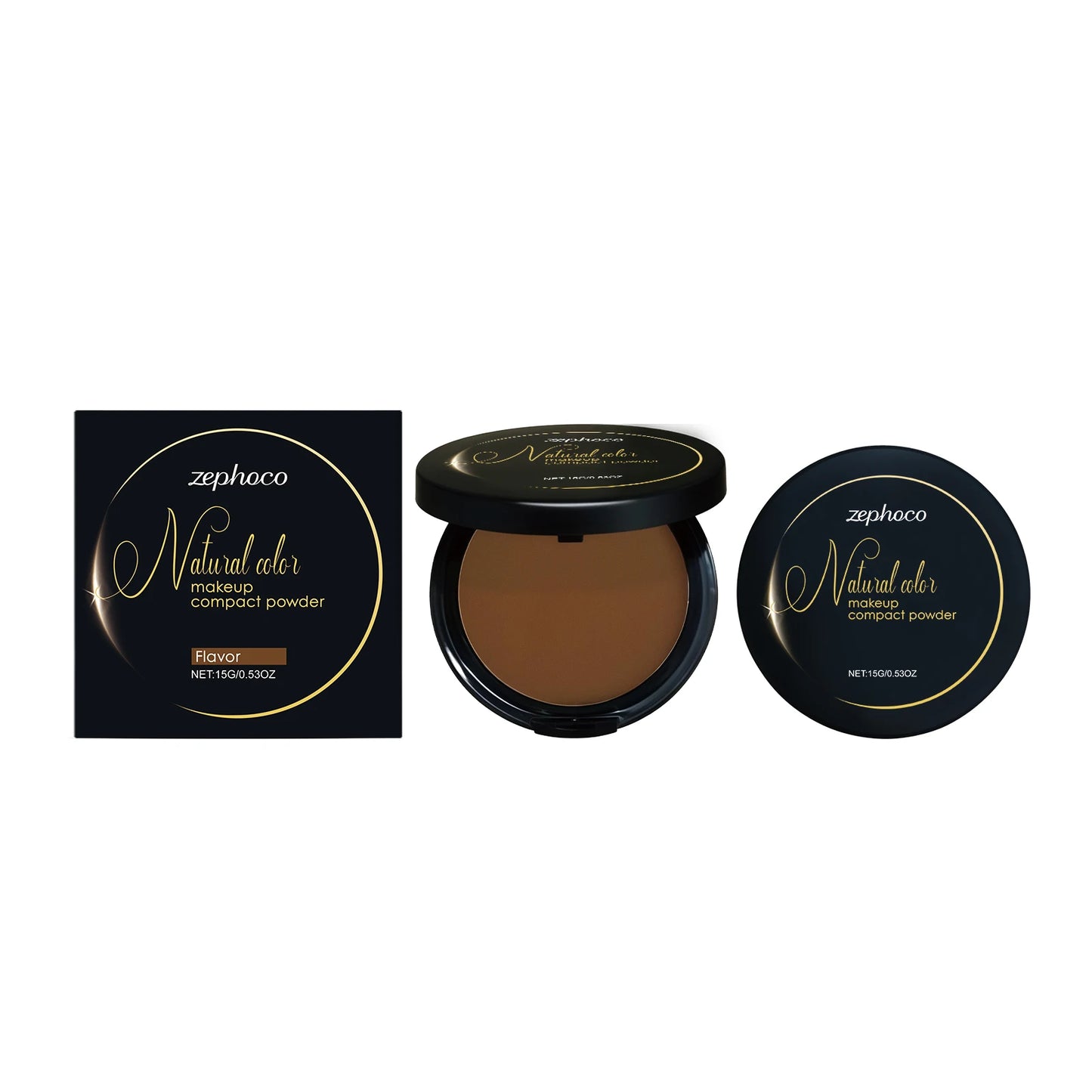Oil Control Pressed Powder Matte Setting Long Lasting Three-Color Foundation Powder Dark Skin Natural Makeup Compact Powder