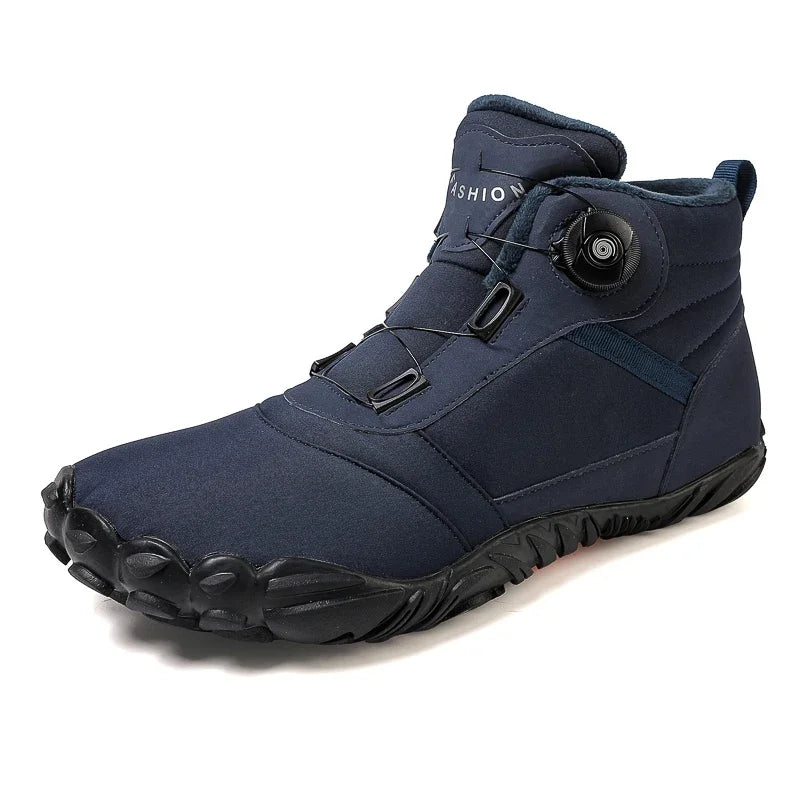 Winter Unisex Boots Plush Warm Snow Boots Comfortable Wide Toe Barefoot Shoes Winter High-top Casual Sneakers Botas Para Hombre