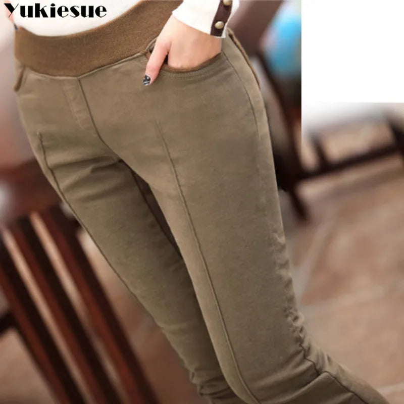 clothes S-4XL Women Pencil Pants High Waist Skinny Thick Velvet Warm Winter Leggings Jeggings Legins Feminina Trousers 90H