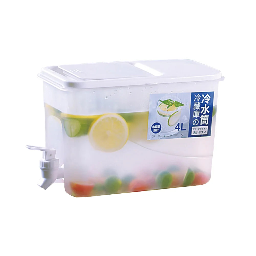 4L Refrigerator Cold Kettle Multifunction with Faucet Fridge Water Container Large Capacity Fridge Water Jug for Kitchen Fridge