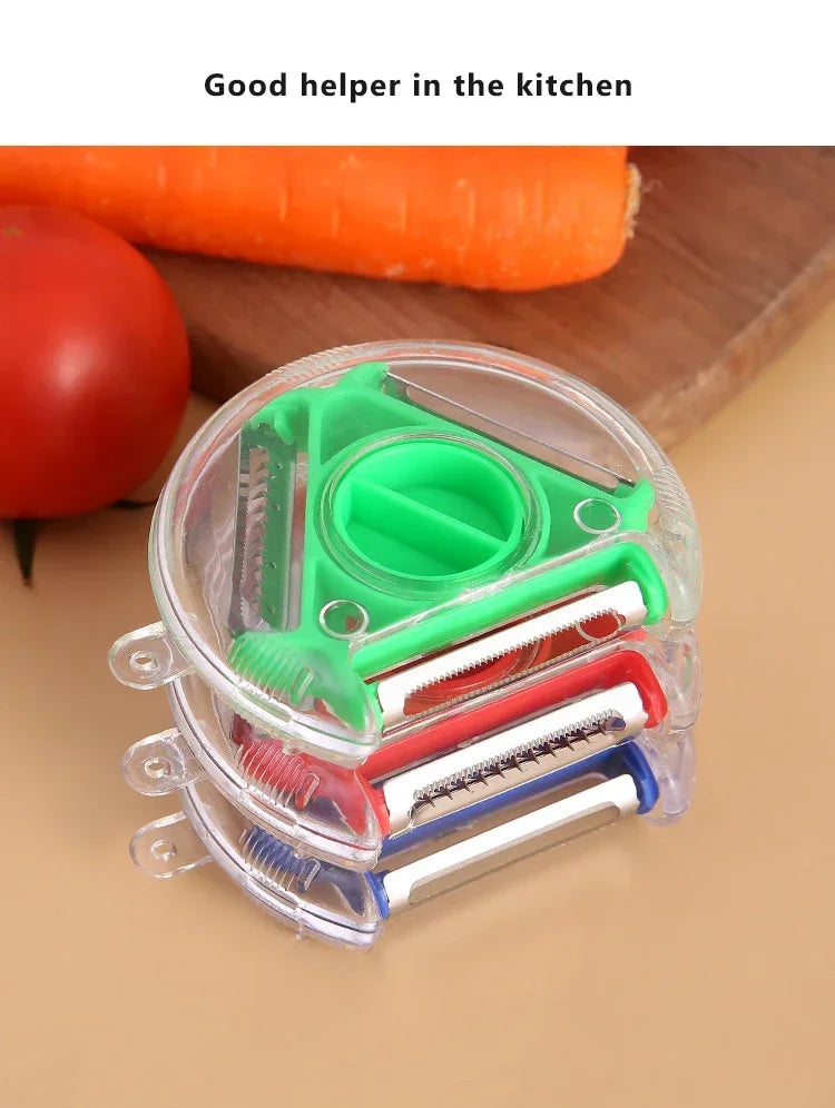 1/3PCS 3in1 Magic Trio Peeler Set Slicer Shredder Peeler Julienne Cutter Multi Peel Blade Zesters Grater Kitchen Tool Accessorie