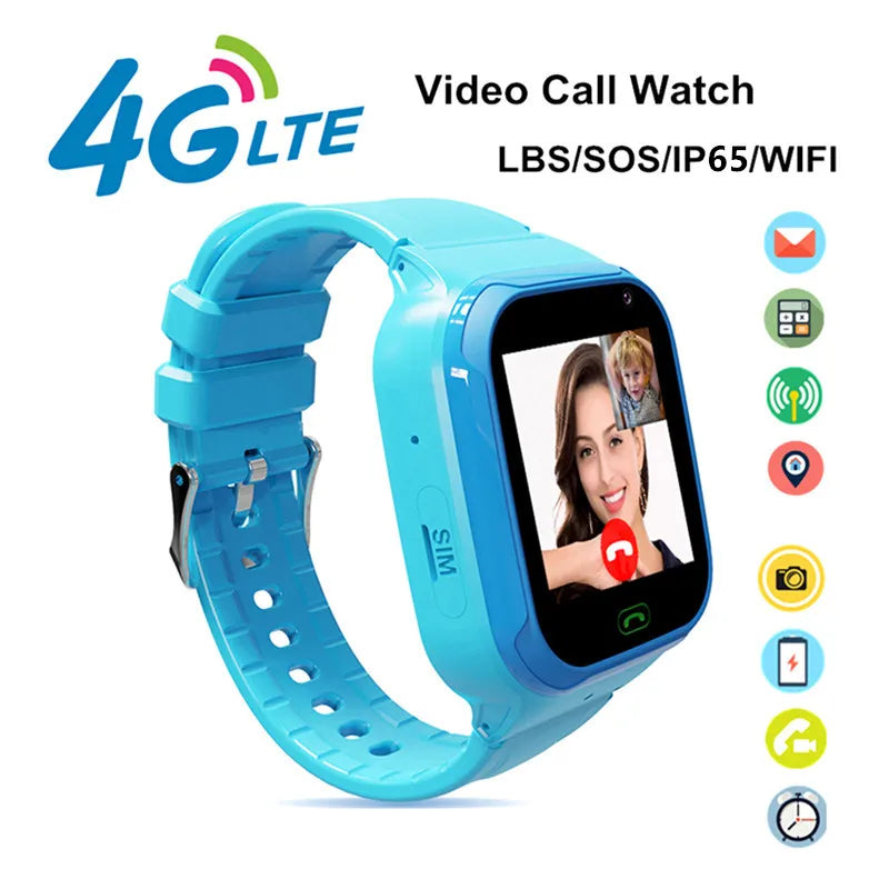 New 4G SOS Kids Smart Watch Girls Boy Full Touch Video Call WIFI  Phone Watch Camera Location Tracker Child gift Smart Watch