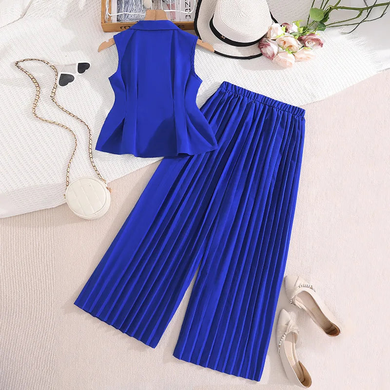 2026 New Summer Girls Clothing Set Fashion Sleeveless Top+ Pants 2Pcs Suit For 6-12 Years Teenagers Kids Outfit