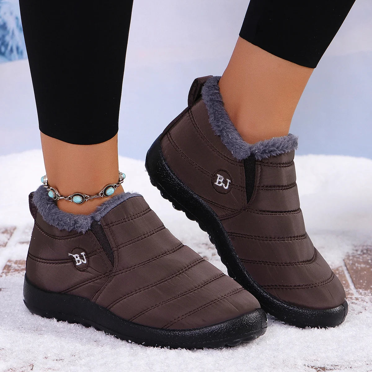 Trendy Comfort Winter Short Boots, Fashion Cold Resistant Footwear Perfect For City Shopping, Weekend Strolls