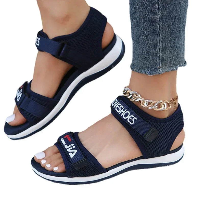 Sandalias Planas Deportivas Para Mujer, Zapatos De Moda, Zapatillas De Malla Para Caminar, Correr, Playa, Tendencia sandal