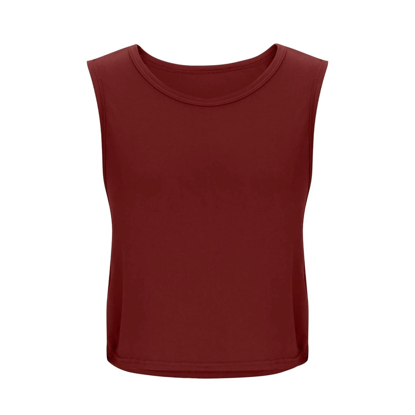 Women Sleeveless Yoga Tops Athletic Vest Breathable Blouse Cover Up Gym Workout Cool T-Shirt Running Short Tank Crop Top