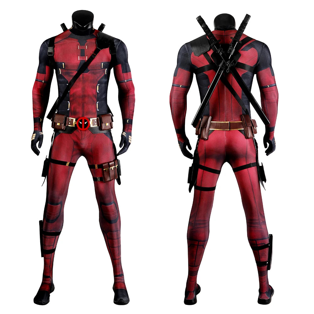 New Comedy DP3 Red Soldier Wade Wilson Cosplay Costume Pool Boy Full Suit Bodysuit Mask High Quality Carnival Halloween Outfit